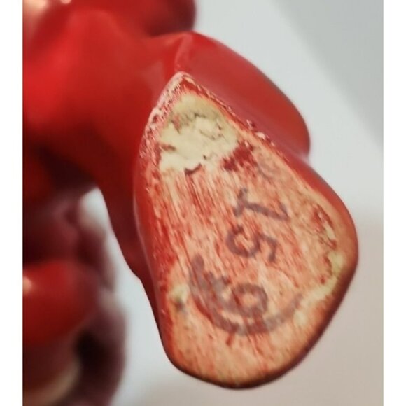 Vintage Shawnee Pottery Red Pony w/Curly Mane/Tail Planter 8" Tall by 9.5" Long - Picture 11 of 14